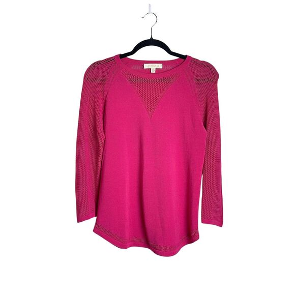Etcetera Sweater Womens XS Mesh Knit Pullover Lightweight Long Sleeve Knit Top - Picture 1 of 10